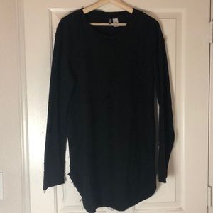 Distressed Long Pullover